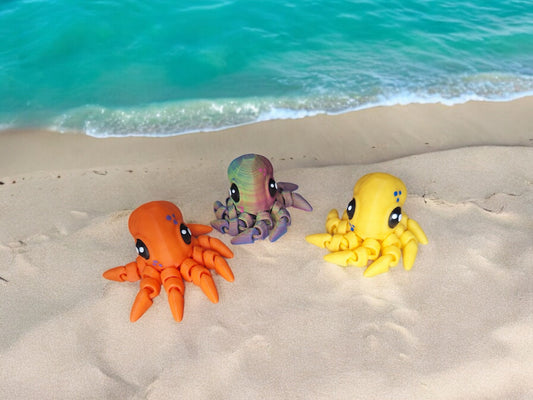 3D articulated colorful octopus squid / 3d printed octopus animals / squid octopus PLA 3d printed knick knack Fidget figurines