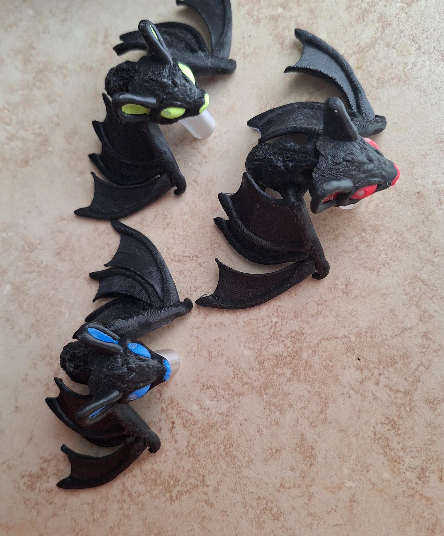 3D articulated cute black bat straw cap / 3d printed bat spooky animals / halloween bat straw topper cover Fidget figurines