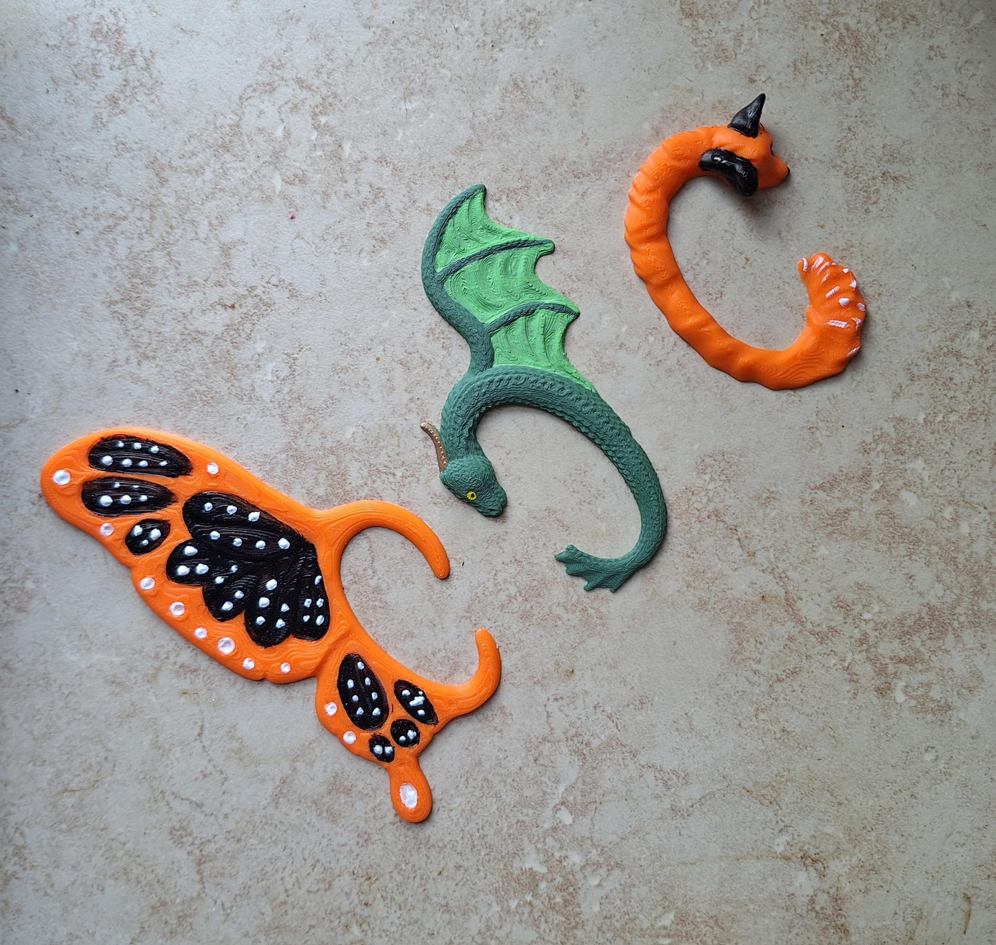 3D printed fox butterfly dragon ear cuff / 3d printed animal ear cuff costume cosplay / 3d printed animals figurine knick knack