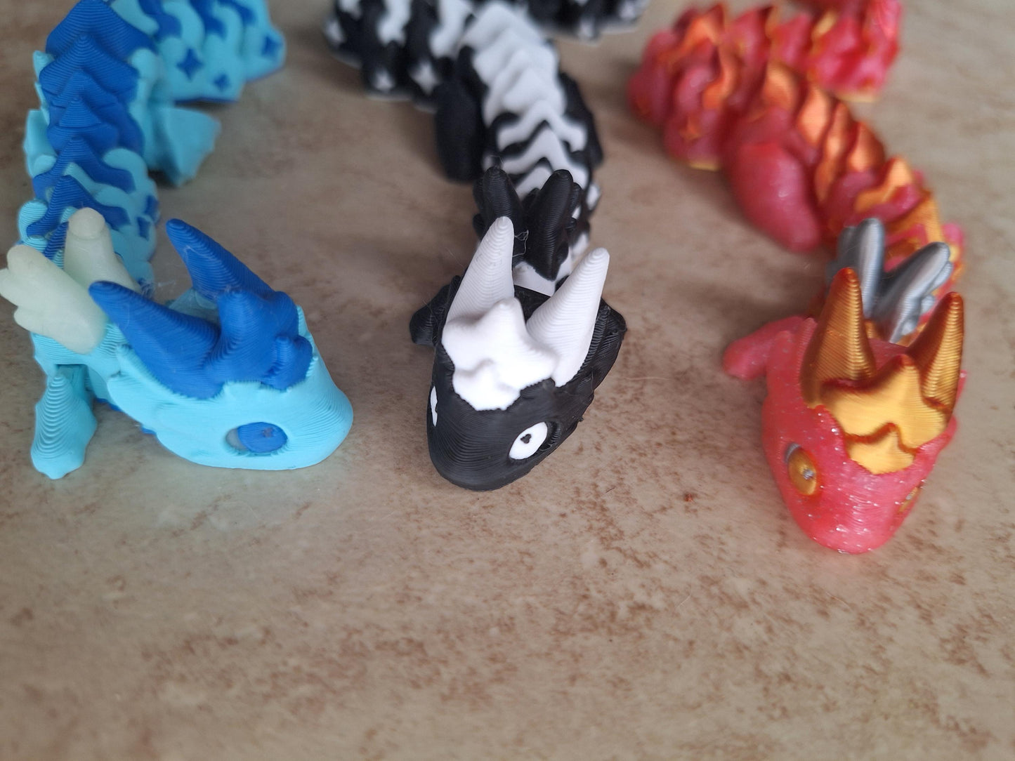 3D articulated atria colorful dragon straw cap / 3d printed atria dragon animals / dragon straw topper cover Fidget figurines