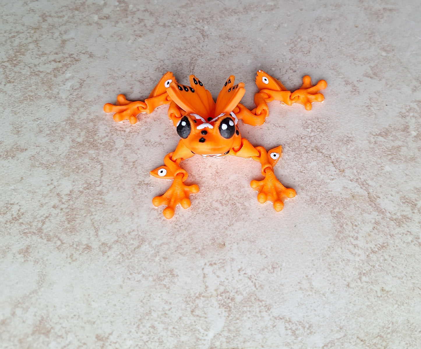 3D articulated orange butterfly frog / 3d printed turtle animals / monarch butterfly frog knick knack Fidget figurines