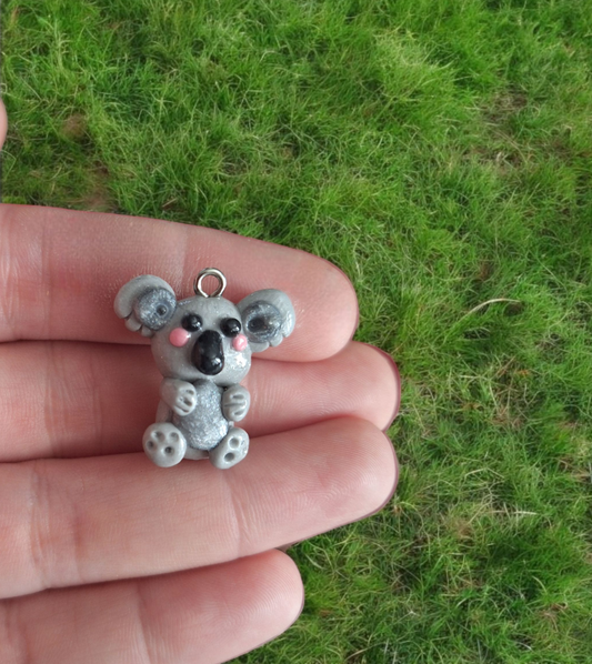 Handmade polymer clay koala bear charm stitchmarker / clay koala jewelry charm