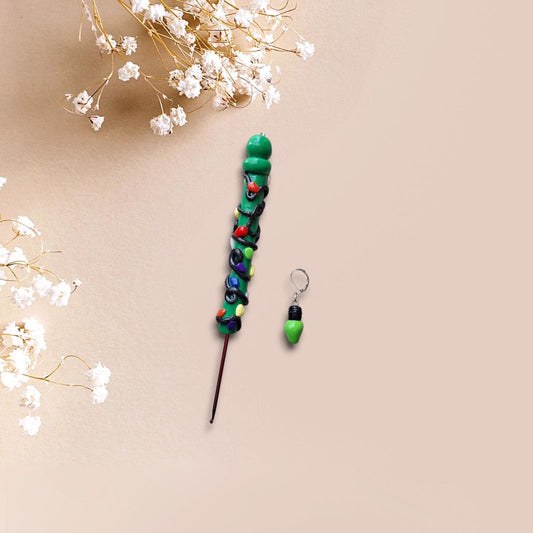 Polymer clay christmas lights colorful crochet hook
