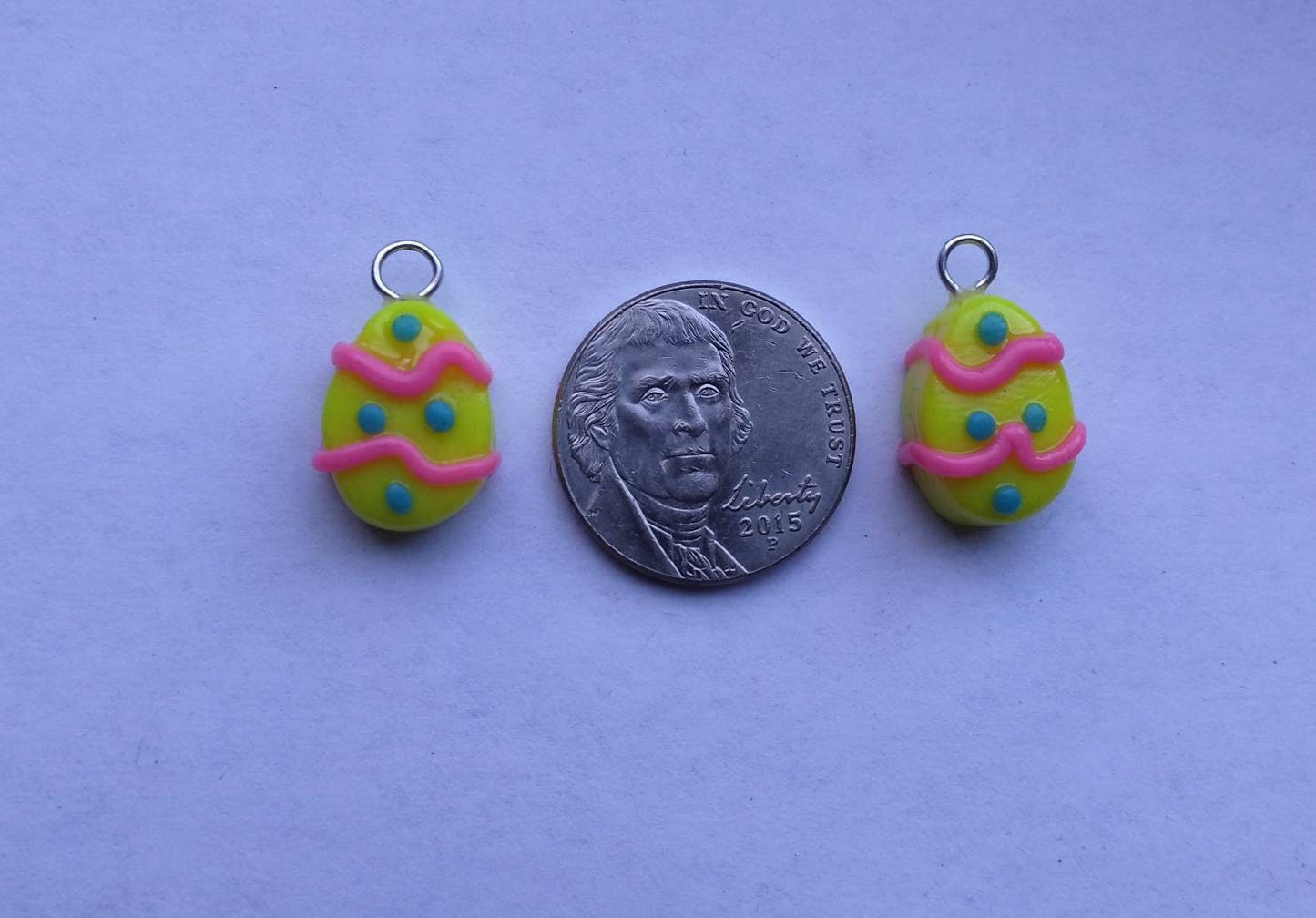Kawaii decorative easter egg charms / polymer clay easter egg charms / kawaii food charms / kawaii food jewelry / easter charms
