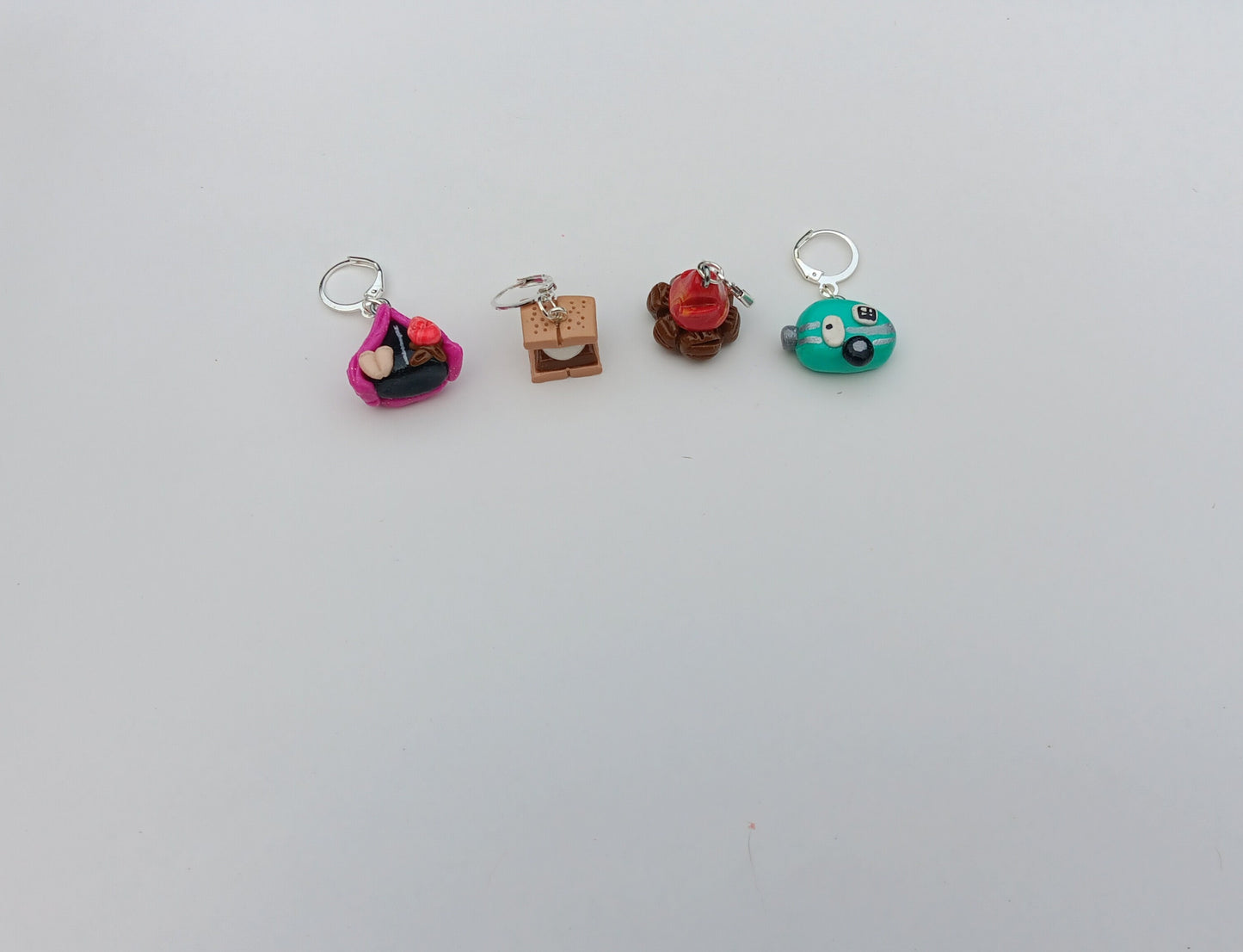 Stitch markers set 4 happy camper bundle / summer spring adventure stitch markers / camping stitch markers / set of four tent smore