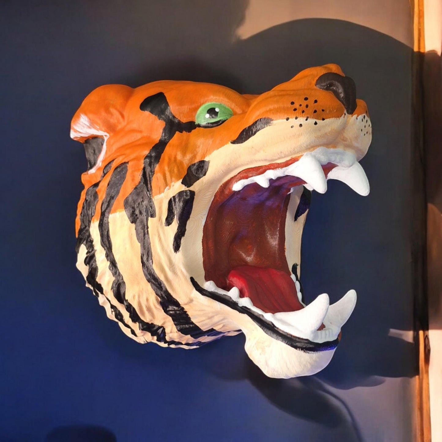 3D printed tiger head controller holder / wall mount game controller holder / 3d printed tabletop controller holder gaming accessories