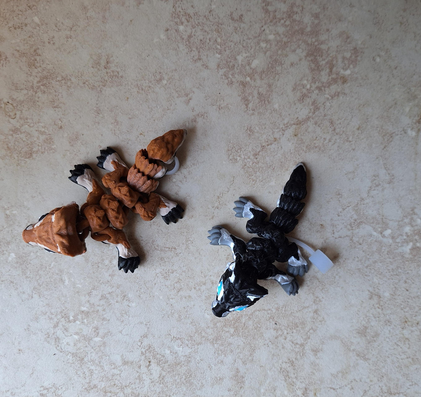 3D articulated wolf pup straw cap / 3d printed wolf pup dog animals / Shepherd husky straw topper cover Fidget figurines glow