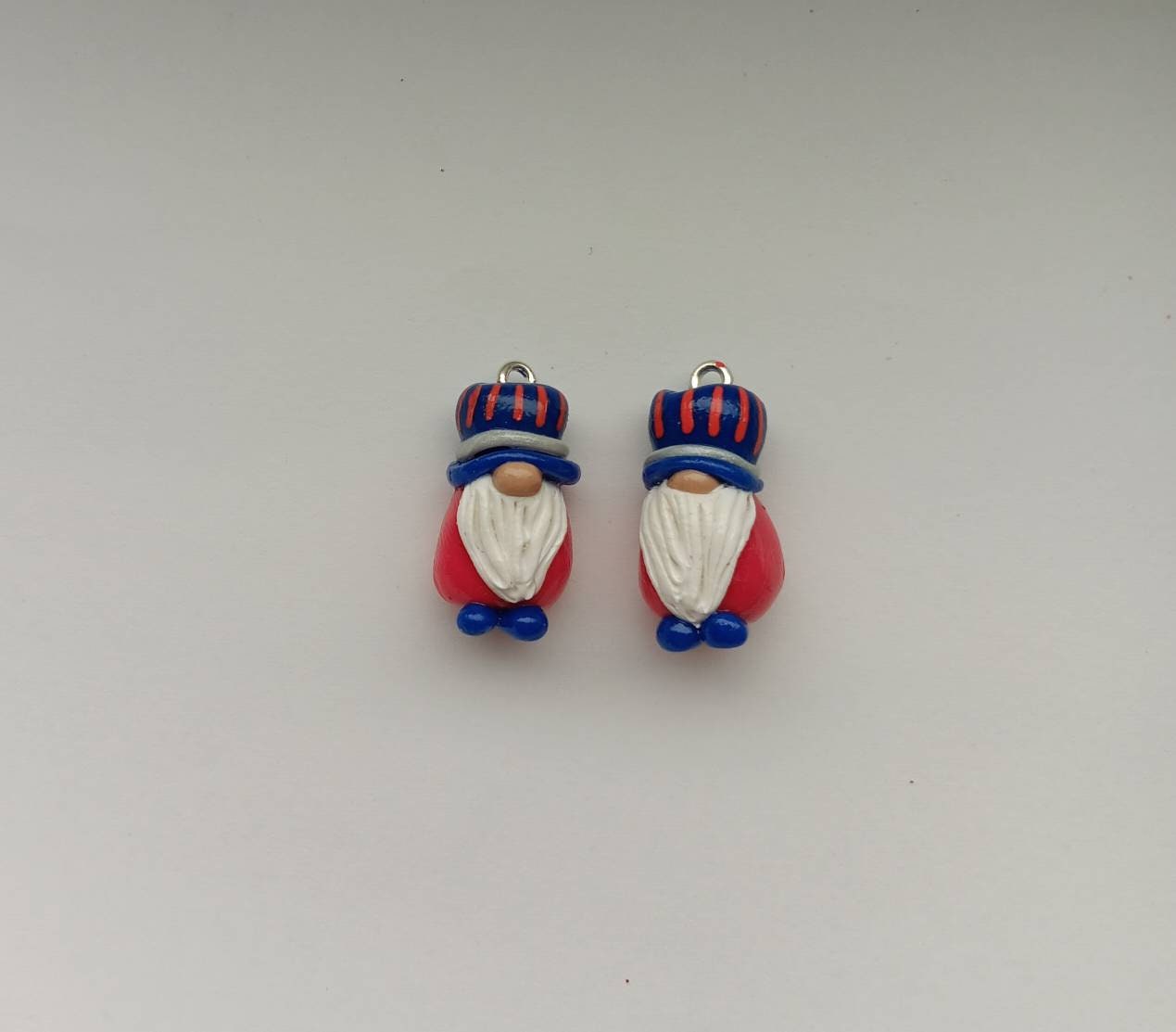 Kawaii 4th of july gnome charms / polymer clay gnome charms / kawaii independence holiday charms / red white blue USA gnome charms