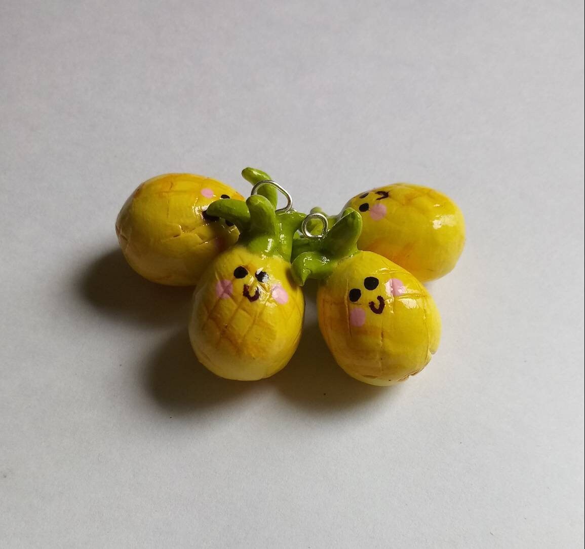 Kawaii pineapple charms / polymer clay pineapple charms / kawaii food charms / kawaii food jewel