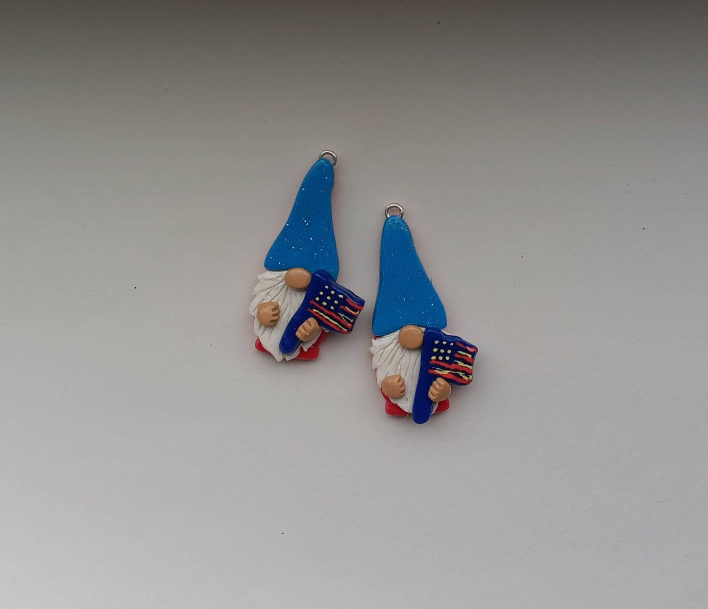 Kawaii 4th of july gnome charms / polymer clay gnome charms / kawaii independence holiday charms / red white blue USA gnome charms