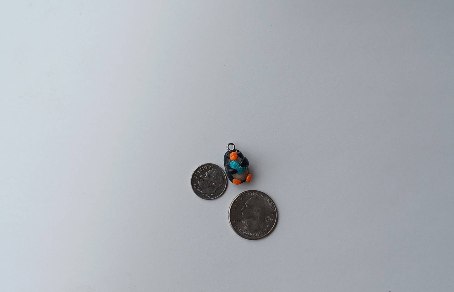 Kawaii penguin charms / polymer clay penguin holding fish charms / kawaii animal charms / kawaii penguin jewelry