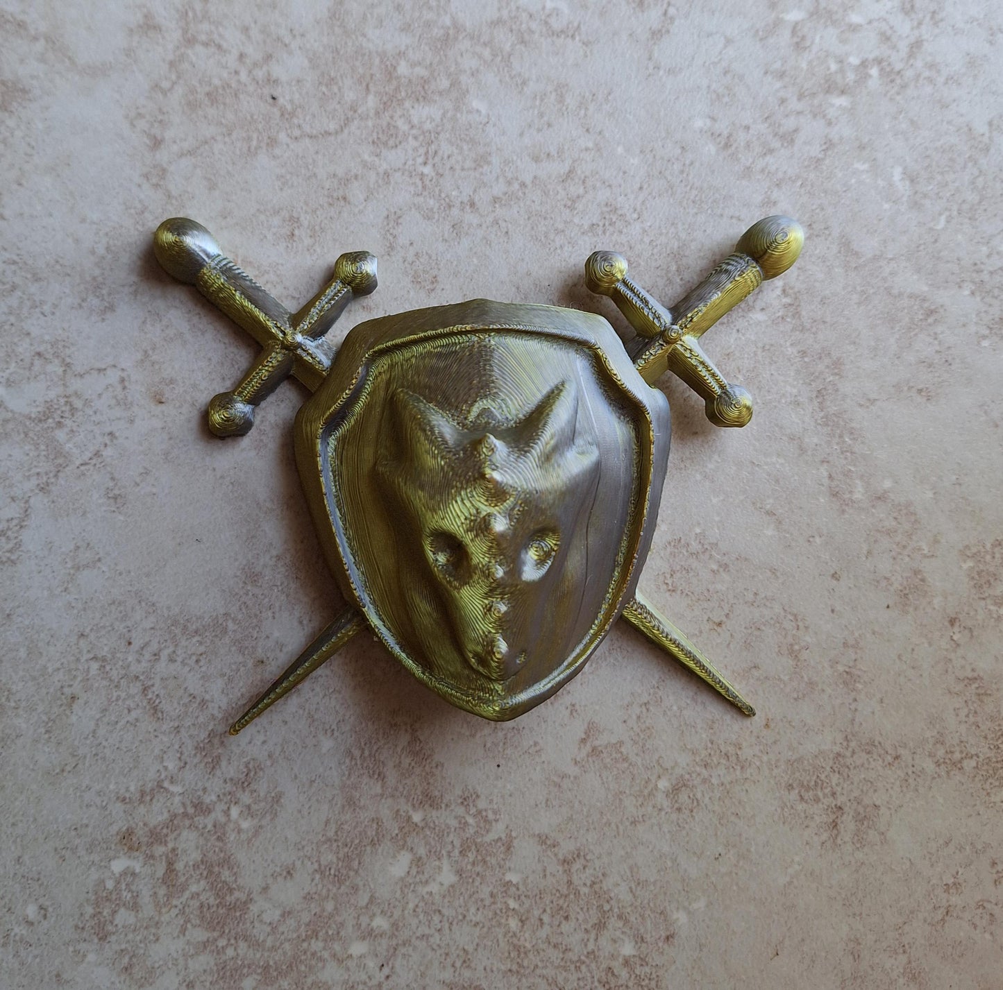 3D printed dragon shield hair bun pin / 3d printed dragon animal hair pin costume cosplay / 3d printed animals figurine knick knack