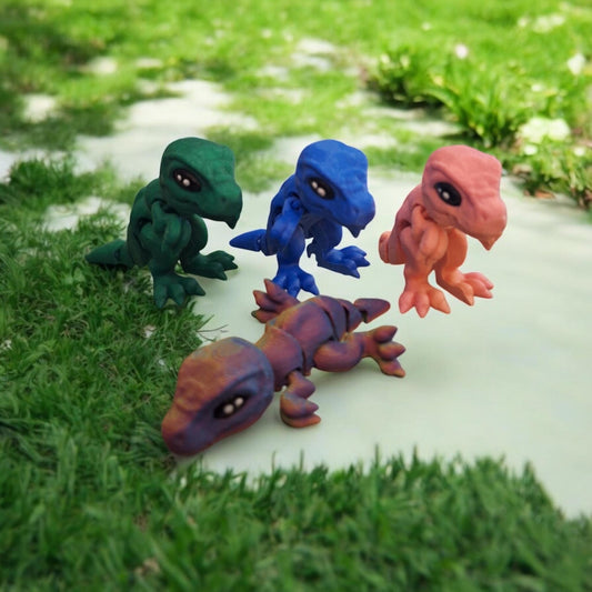 3D articulated assorted color tiny t-rex / 3d printed t rex dinosaur dino animals / dinosaur knick knack Fidget figurines