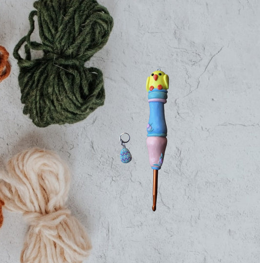 Polymer clay pastel easter baby chic crochet hook
