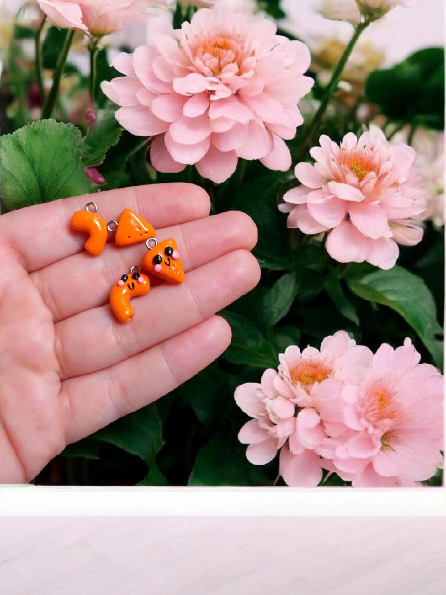 Polymer clay Mac and cheese charm / cute kawaii clay macaroni cheese food charm jewelry stitch marker progress keeper notions