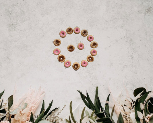 Kawaii donut charms / polymer clay donut dessert charms / kawaii food charms / kawaii food jewelry