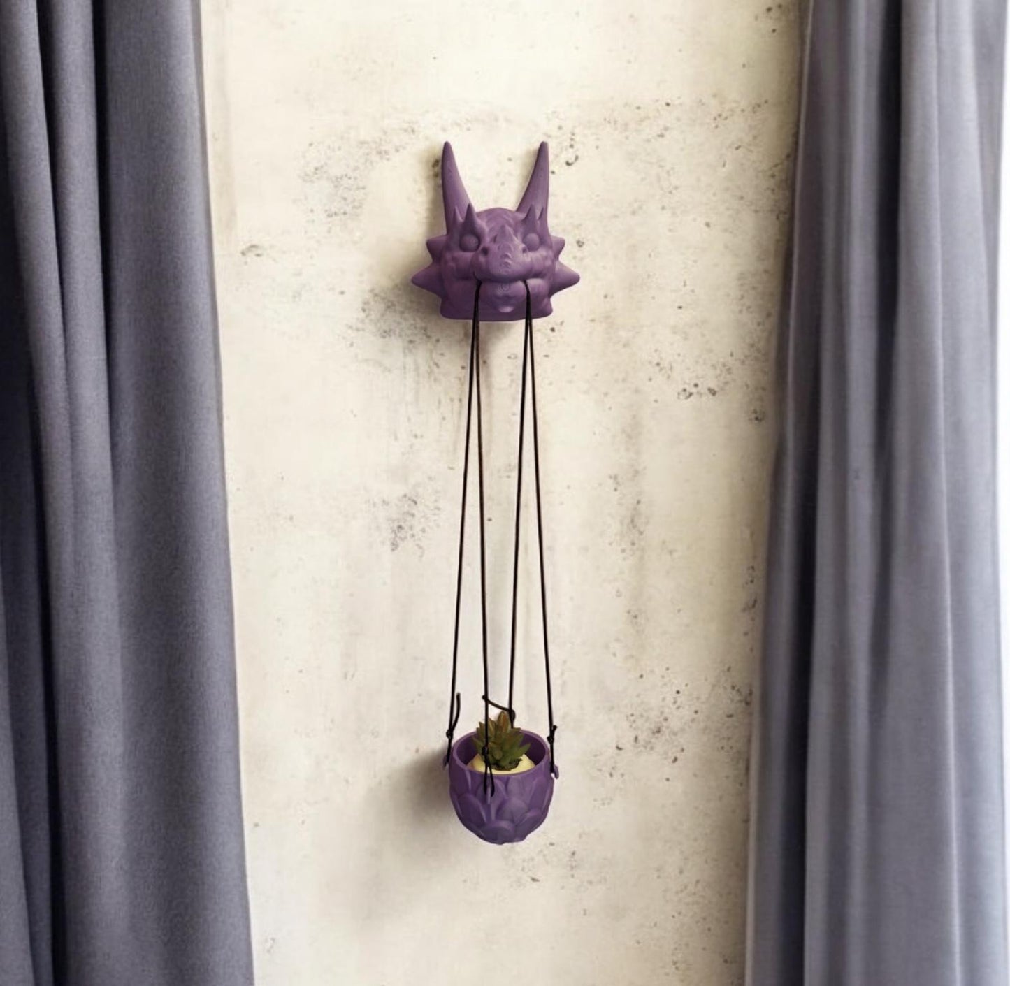 3D printed dragon hanging planter / wall mount hanging planter / 3d printed dragon wall Home decor plant holder