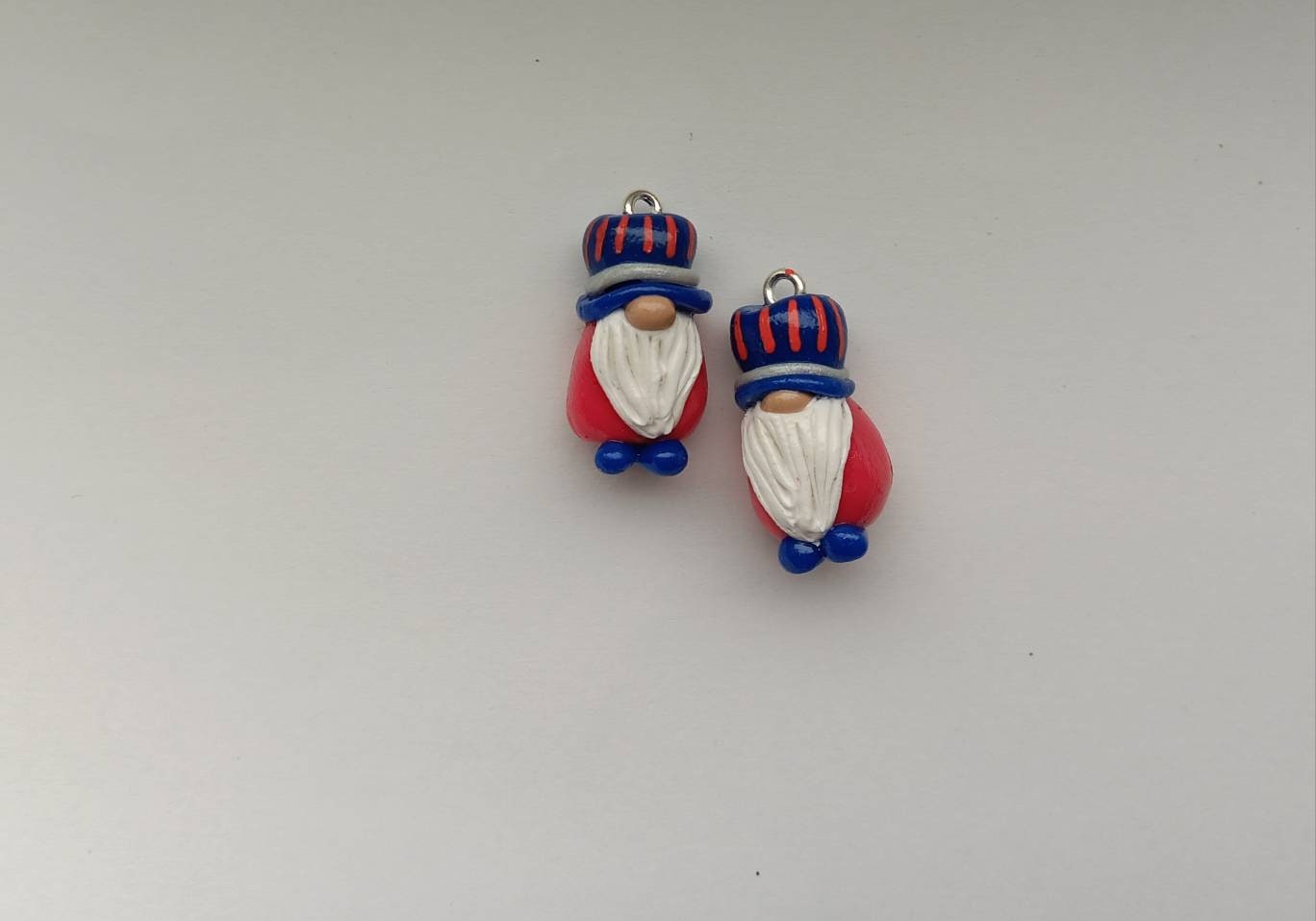 Kawaii 4th of july gnome charms / polymer clay gnome charms / kawaii independence holiday charms / red white blue USA gnome charms