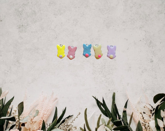 Kawaii decorative easter bunny tail charms / polymer clay easter charms / kawaii food charms / kawaii bunny rabbit butt charms