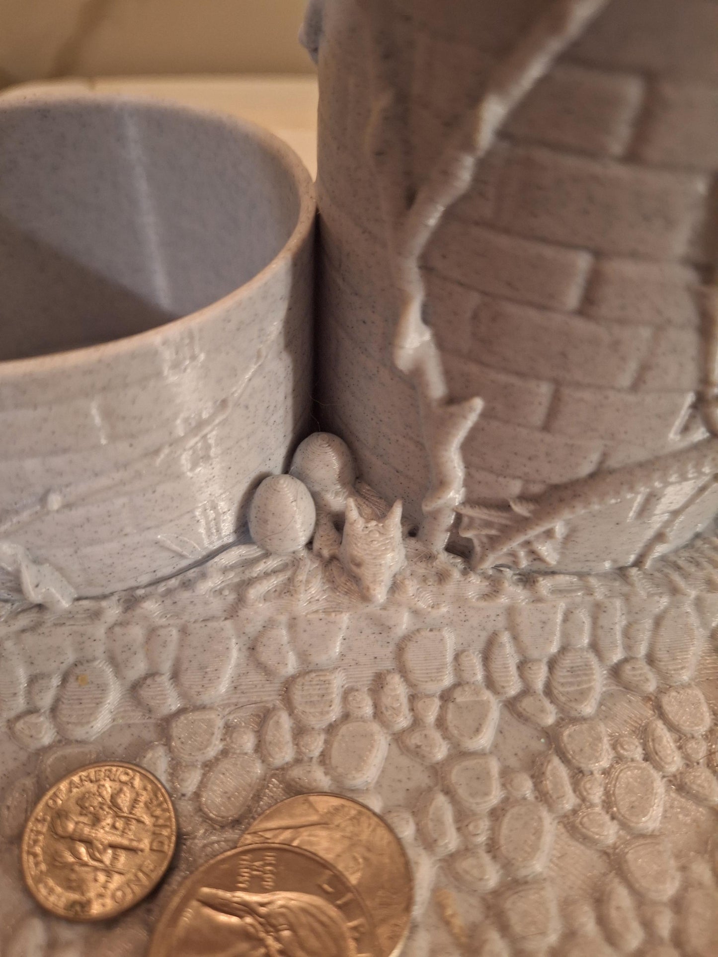 3D printed dragon castle desk organizer / dragon pen utensil holder / 3d printed tabletop work supply holder desk accessories