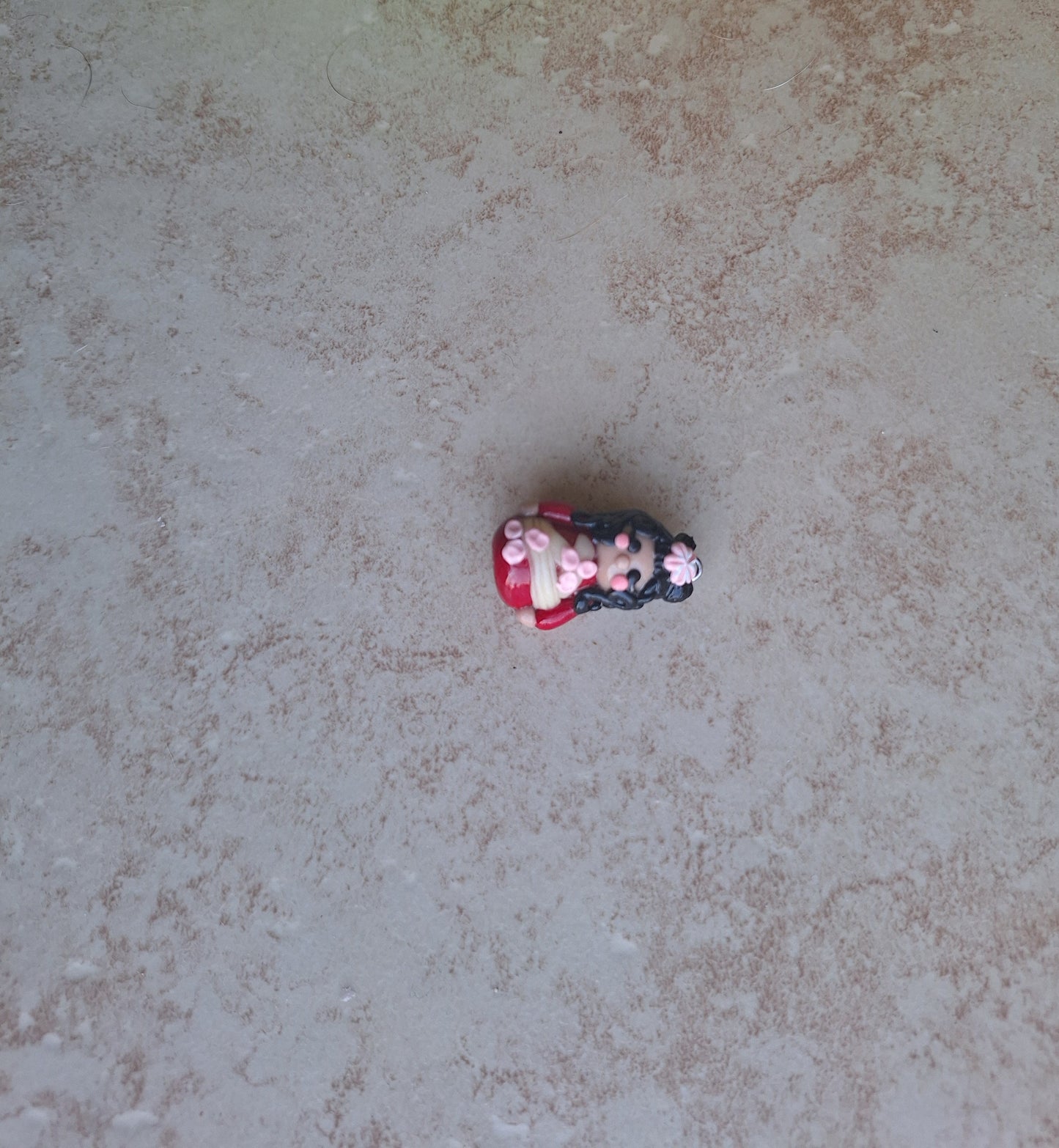 Kawaii floral geisha charm / polymer clay oriental sakura geisha charm / Japanese style charm jewelry stitchmarker progress keeper