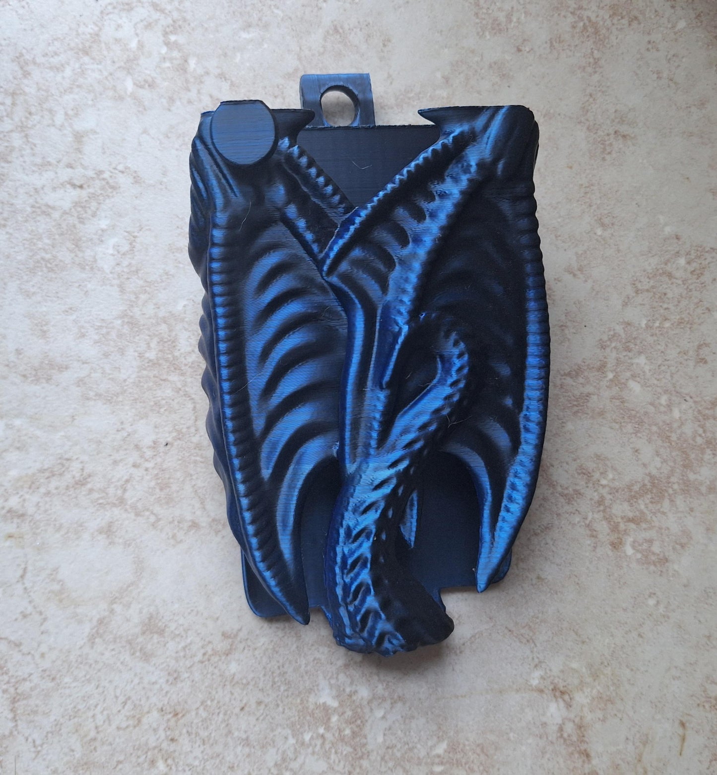 3D printed phone case w/ carabiner metallic 2tone dragon / 3d printed dragon wing phone holder / 3d printed animals figurine knick knack