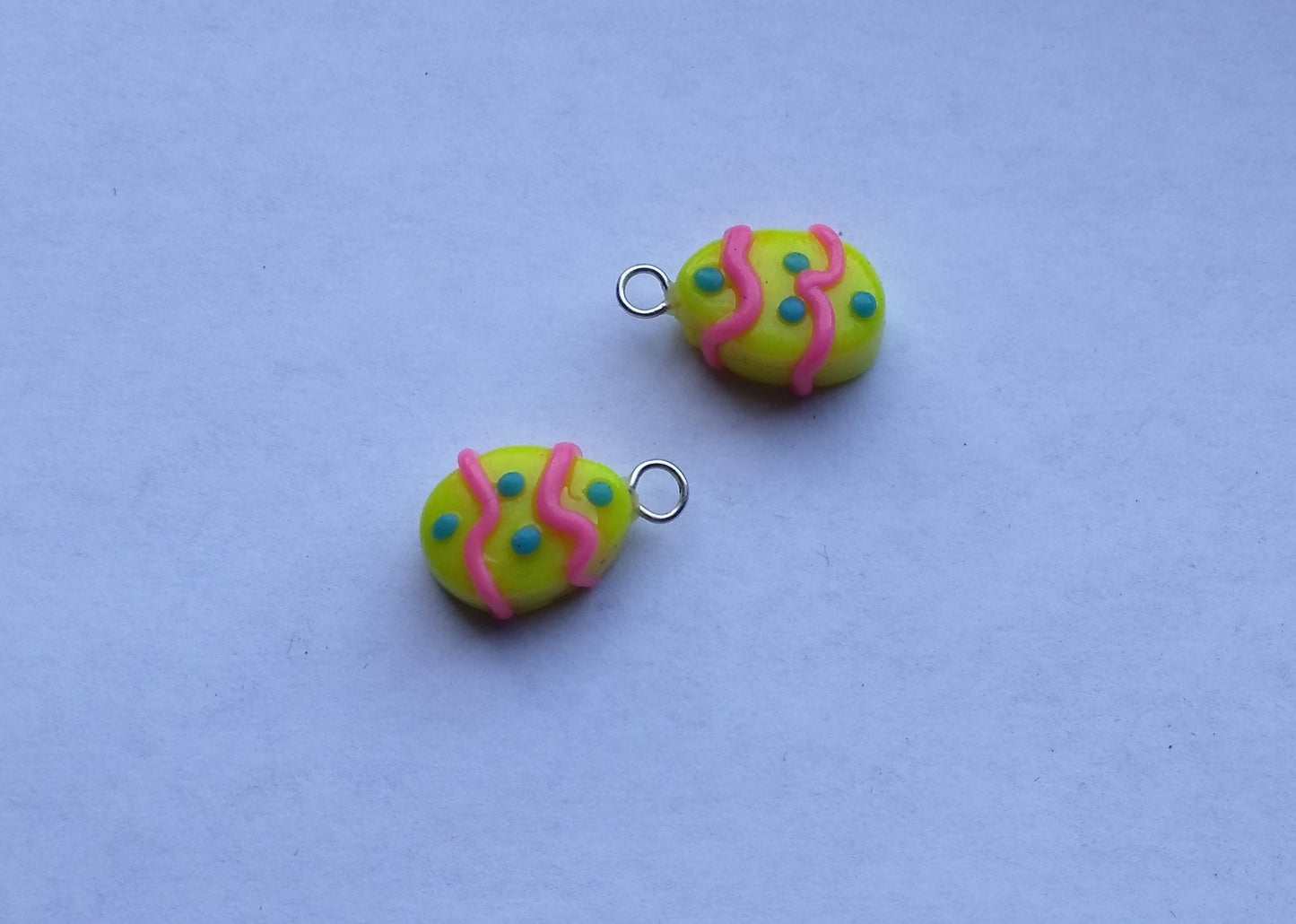 Kawaii decorative easter egg charms / polymer clay easter egg charms / kawaii food charms / kawaii food jewelry / easter charms