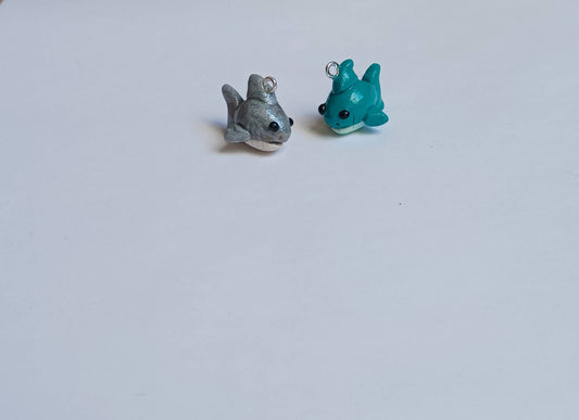 Kawaii shark charms / polymer clay baby shark charms / kawaii animal charms / kawaii shark jewelry