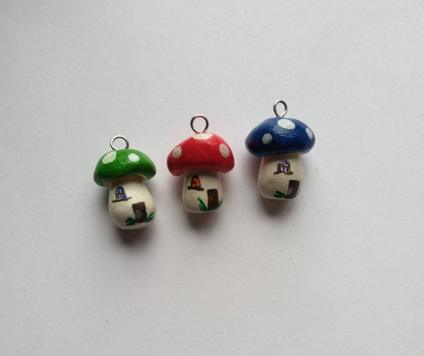 Kawaii fairy house gnome toadstool charms / polymer clay toadstool charms / kawaii toadstool charms / toadstool charms
