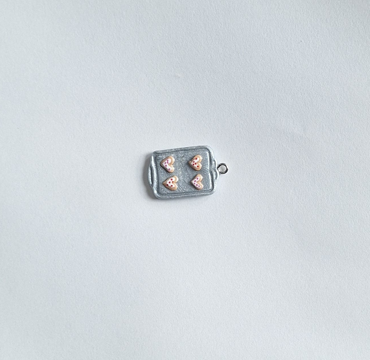 Kawaii valentine heart sugar cookie baking tray charms / polymer clay cookie charms / kawaii food charm food jewelry charm stitch marker