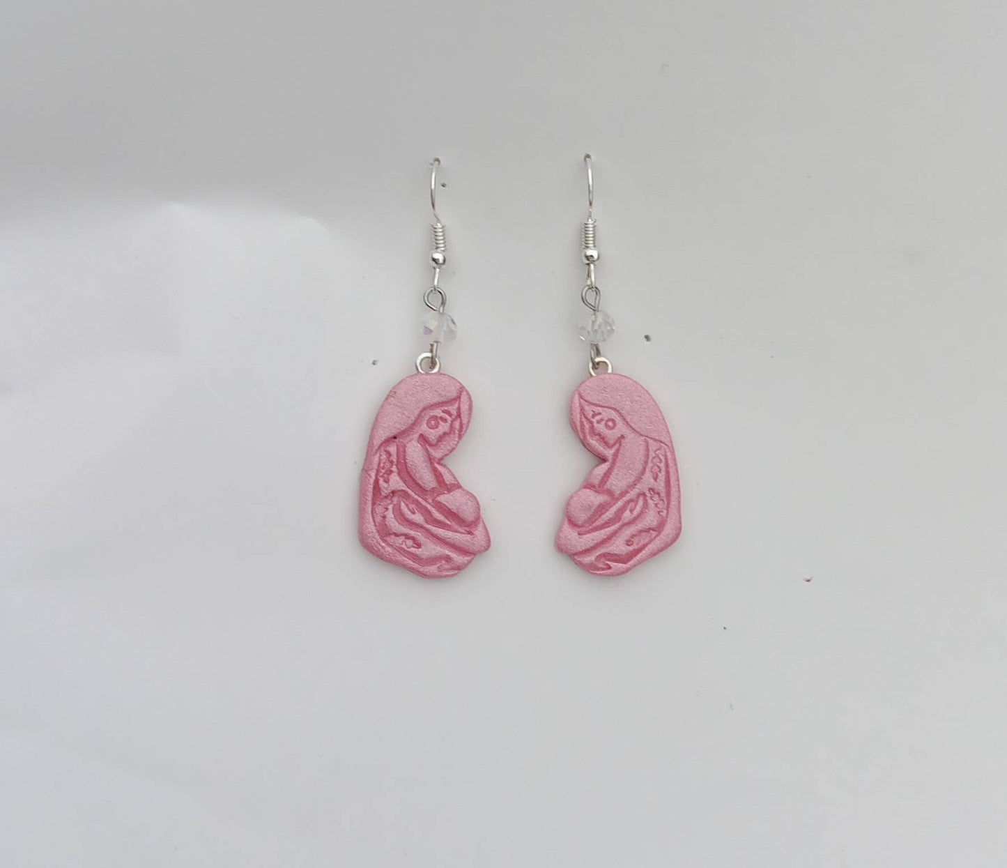 Kawaii floral mom earrings / polymer clay mothers day dangle earrings / clay mom jewelry / floral mother's day earrings