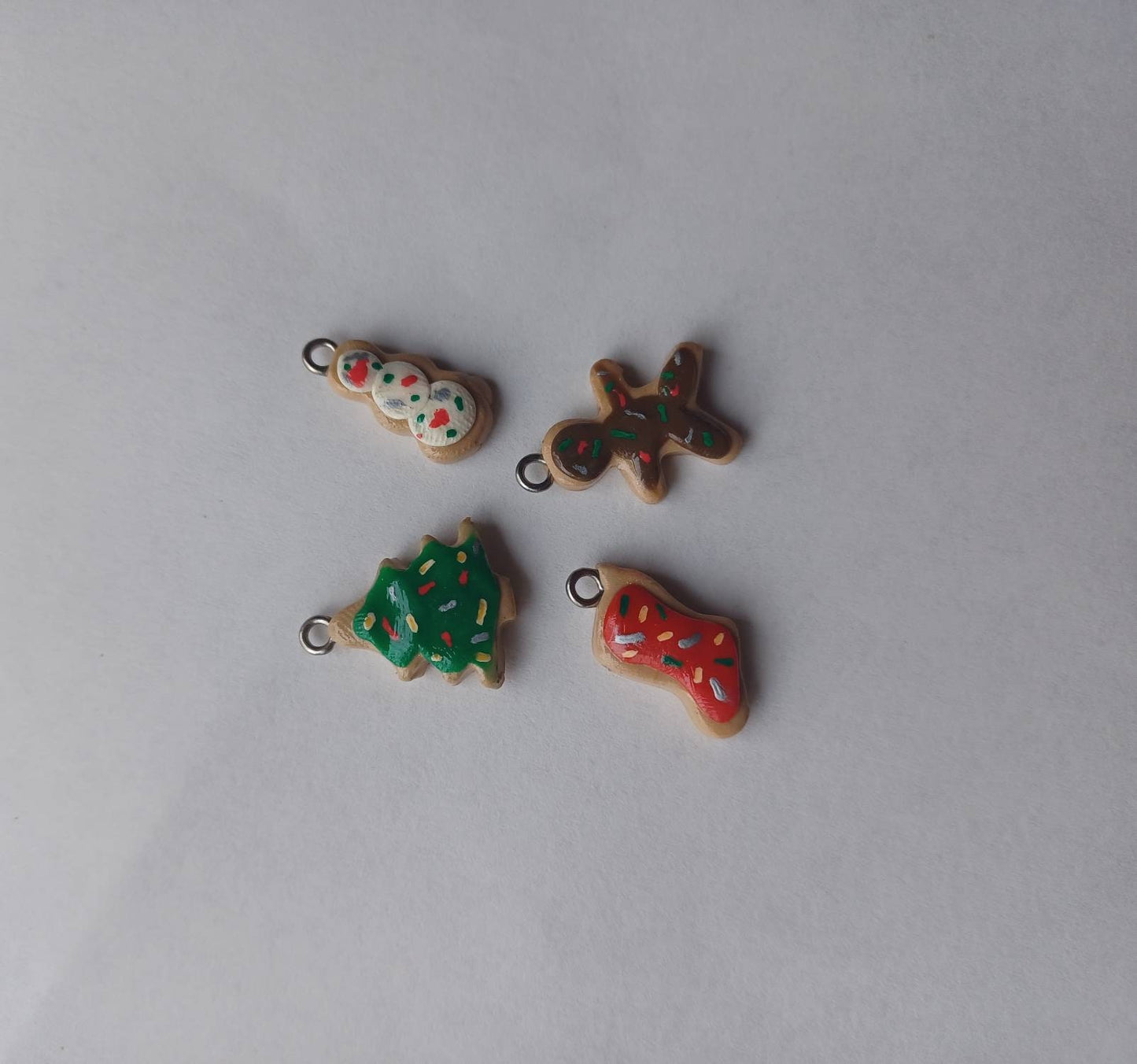 Kawaii Christmas sugar cookie charms / polymer clay cookie charms / kawaii food charms / kawaii food jewelry / Christmas charms