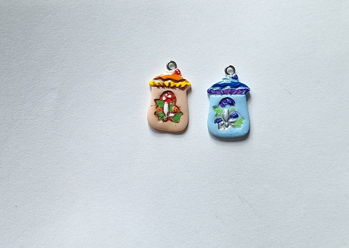 Kawaii vintage mushroom toadstool cookie jar charms / polymer clay toadstool charms kawaii charms / toadstool charm stitch marker