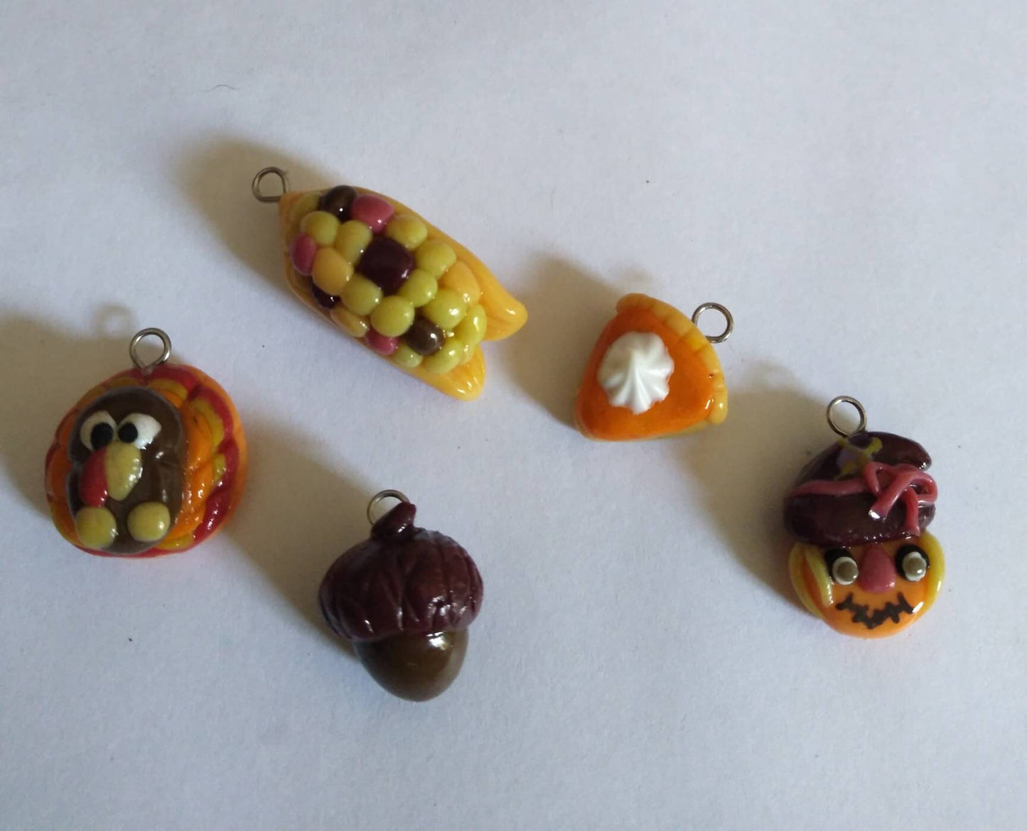 Thanksgiving charms set / polymer clay Thanksgiving charms /  Christmas jewelry charms / holiday charms