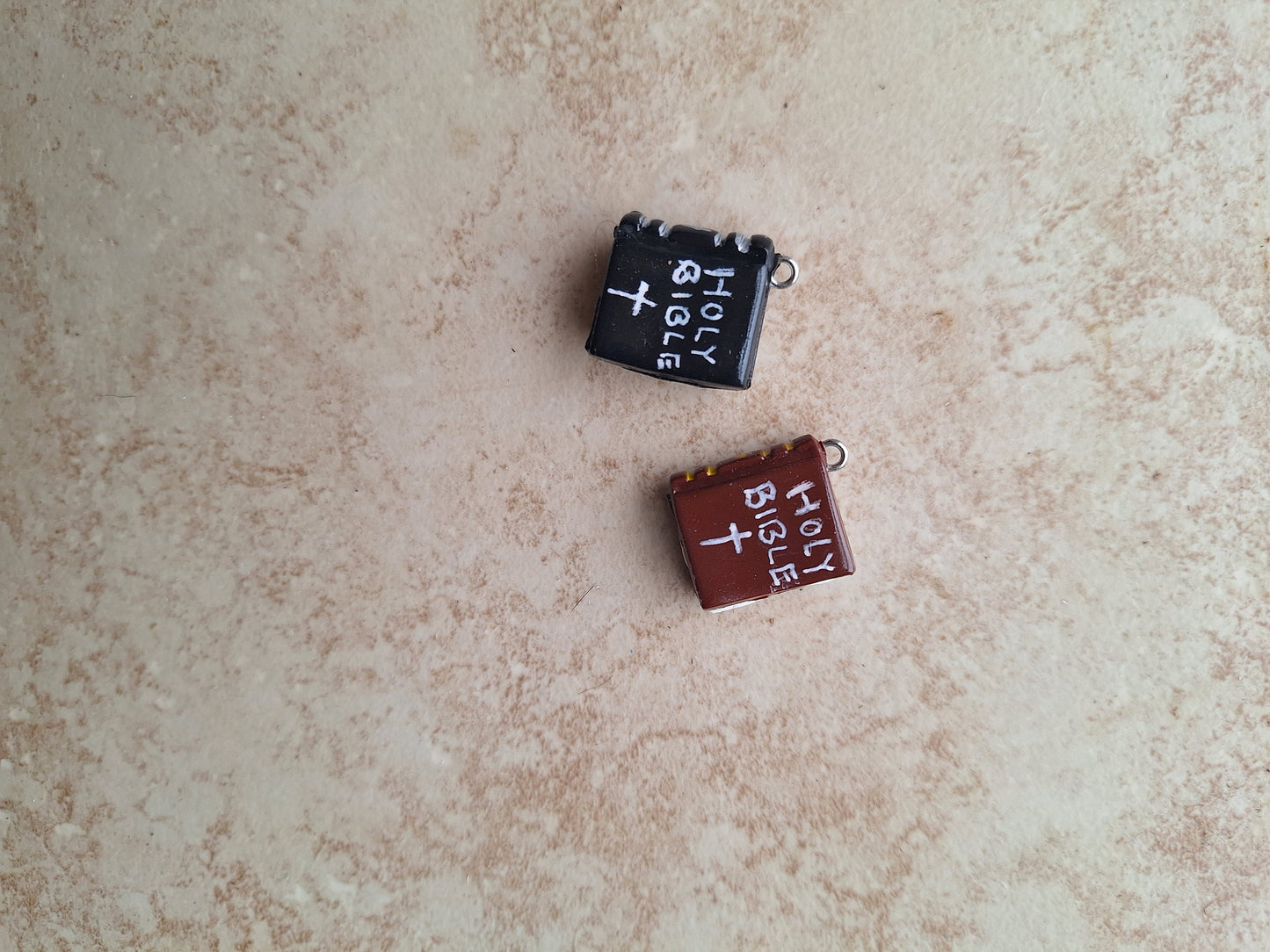 Holy Bible charms / polymer clay Christmas charms /  Christian jewelry charms / tiny Bible charms