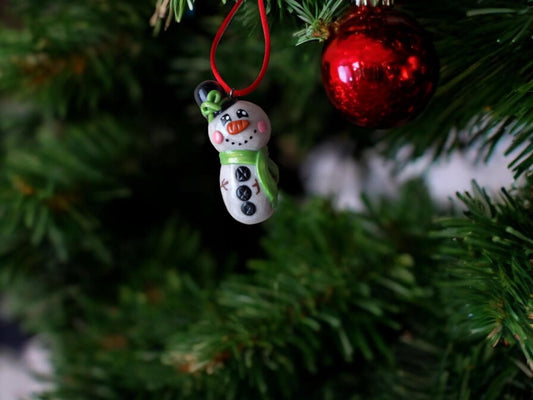 Christmas clay cute snowman ornament / snow man ornament / polymer clay snowman ornament / polymer clay christmas ornament