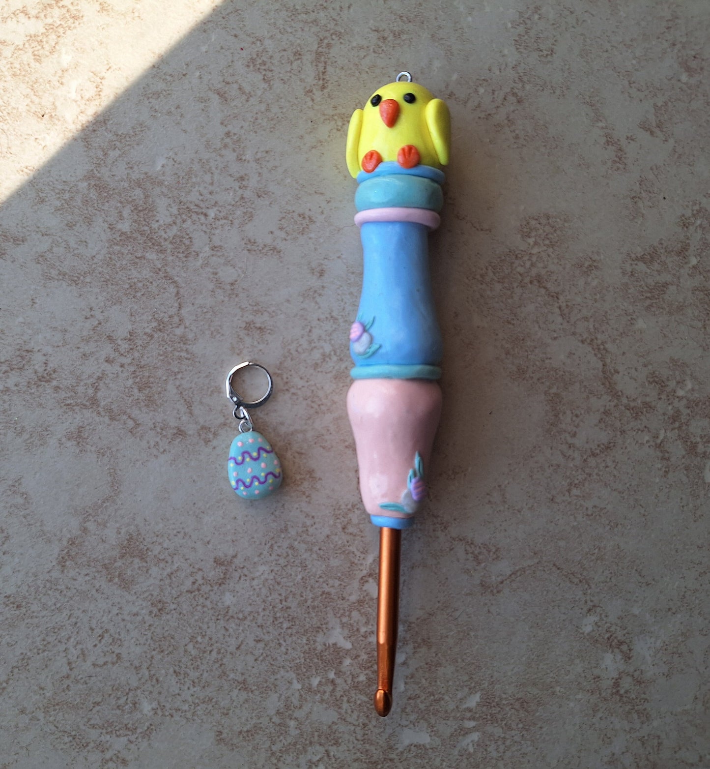 Polymer clay pastel easter baby chic crochet hook