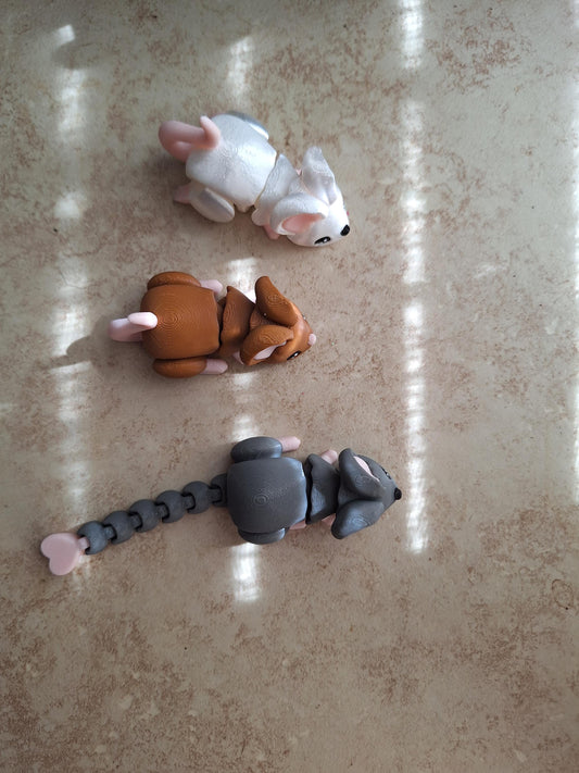3D articulated mouse / 3d printed mice tea pot cup set / 3d printed animals mouse keychain figurine knick knack Fidget