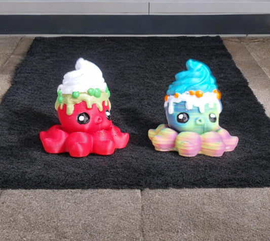 3D articulated dessert ice cream squid fidget / 3d printed squid octopus / 3d printed animals octo figurine knick knack Fidget spinner