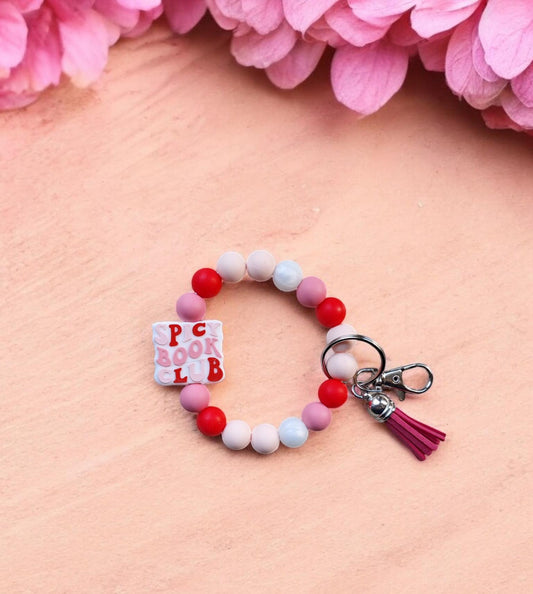 Silicone beaded wristlet keychain spicy book club silicone beaded wristlet keychain /  book worm bag accessories key chain