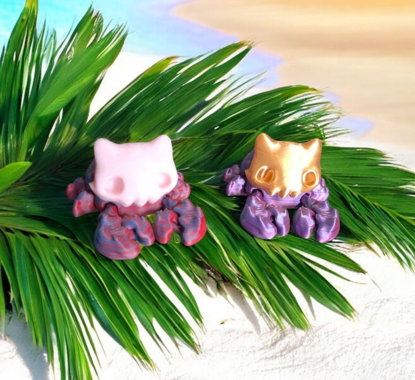 3D articulated flexi skelly crab / 3d printed crab / 3d printed animals figurine knick knack Fidget skelly crab colorful