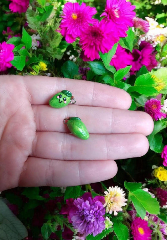Polymer clay lime charms / cute kawaii clay fruit food charms jewelry / clay lime charm jewelry stitch marker progress keeper notions