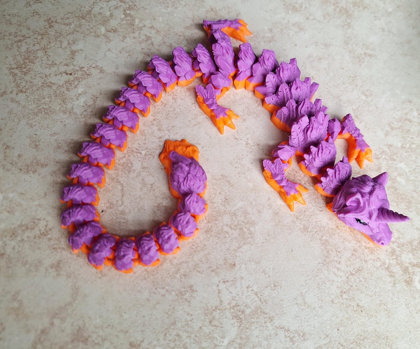 3D articulated alicorn dragon / 3d printed dragon animals / purple orange alicorn dragon knick knack Fidget figurines alligator unicorn