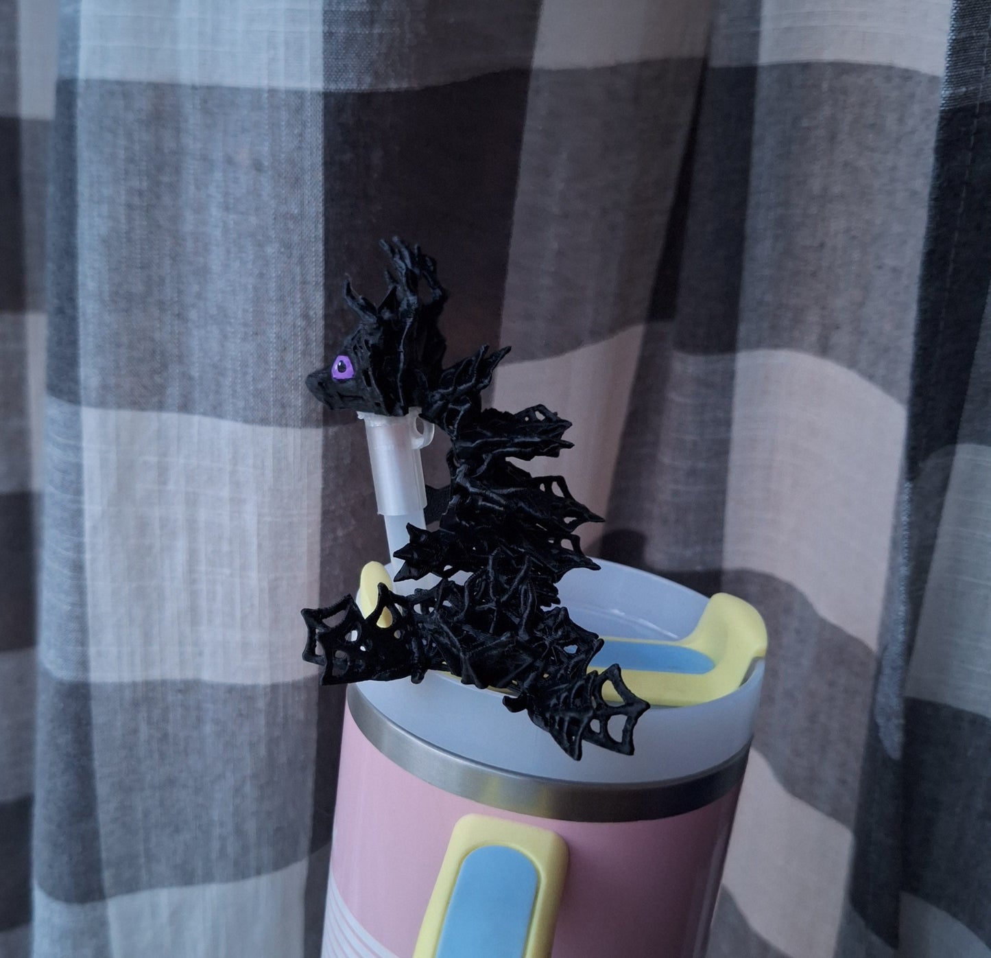 3D articulated wicked dragon straw cap / 3d printed dragon animals / halloween spider web dragon tadling straw topper cover Fidget figurines