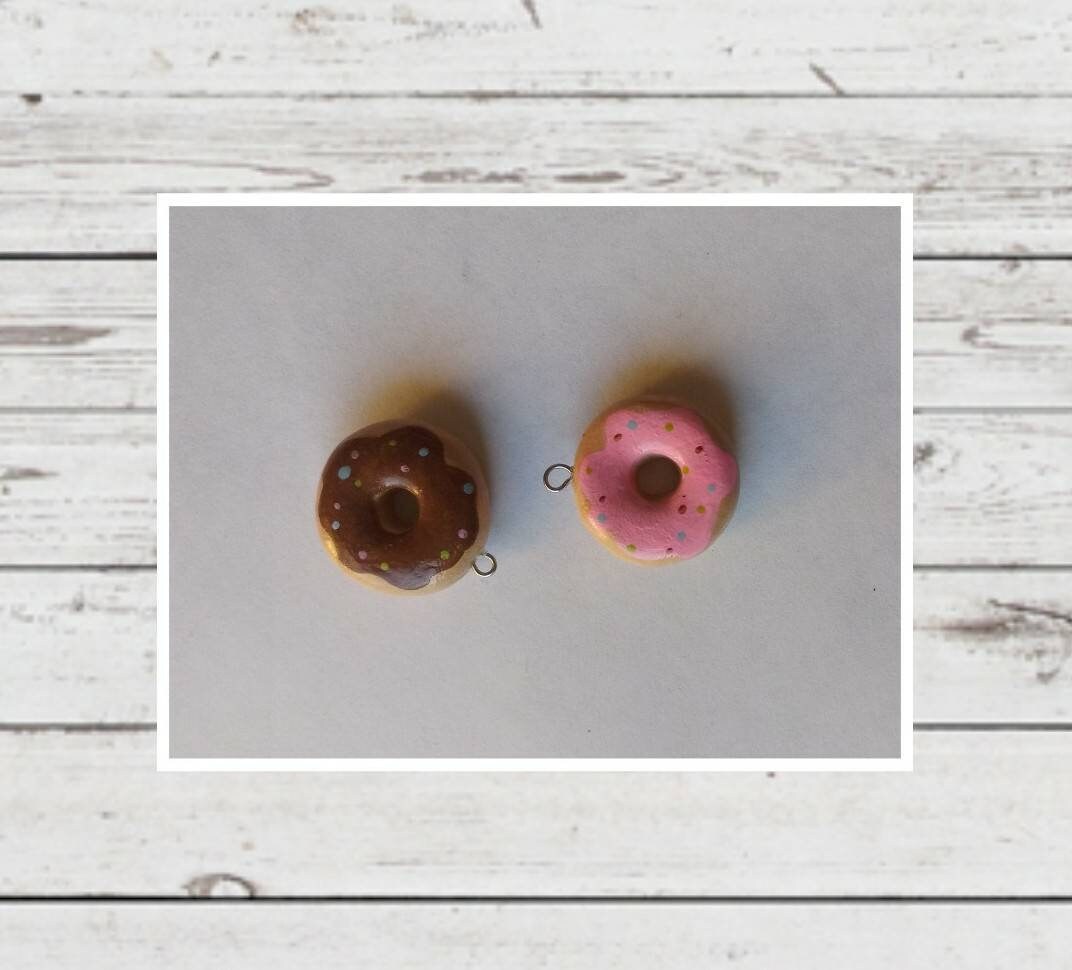 Kawaii donut charms / polymer clay donut dessert charms / kawaii food charms / kawaii food jewelry