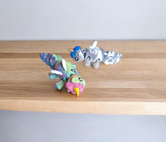 3D articulated unicorn / 3d printed winged unicorn  / 3d printed animals kitty unicorn figurine knick knack Fidget