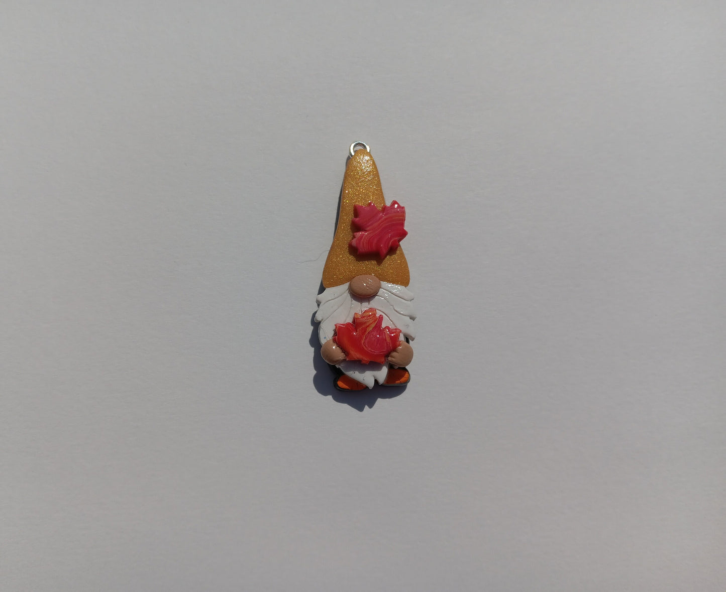 Kawaii thanksgiving gnome charms / polymer clay gnome charms / kawaii fall maple leaf charms / fall leaf gnome charms jewelry stitch marker