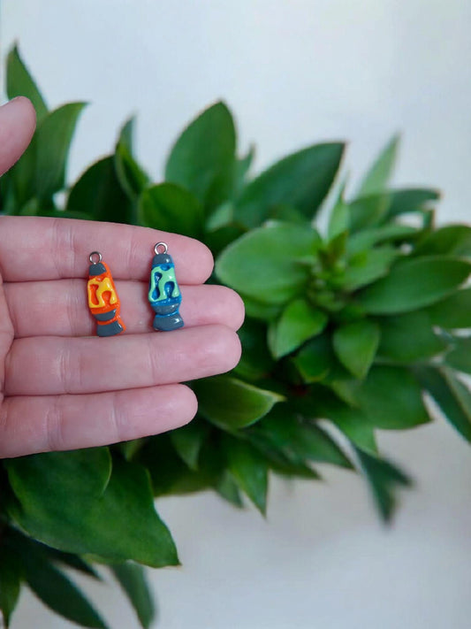 Polymer clay lava lamp charms / cute polymer clay retro charms / 90s retro lava lamp charms jewelry stitch marker progress keeper notions
