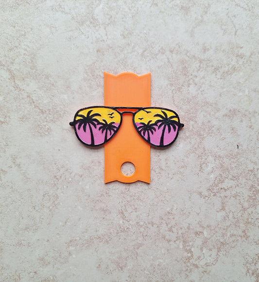 3D printed palm tree beach straw tag tumbler topper tumbler accessories / sun glass tumbler topper straw tag tumbler accessories for stanley