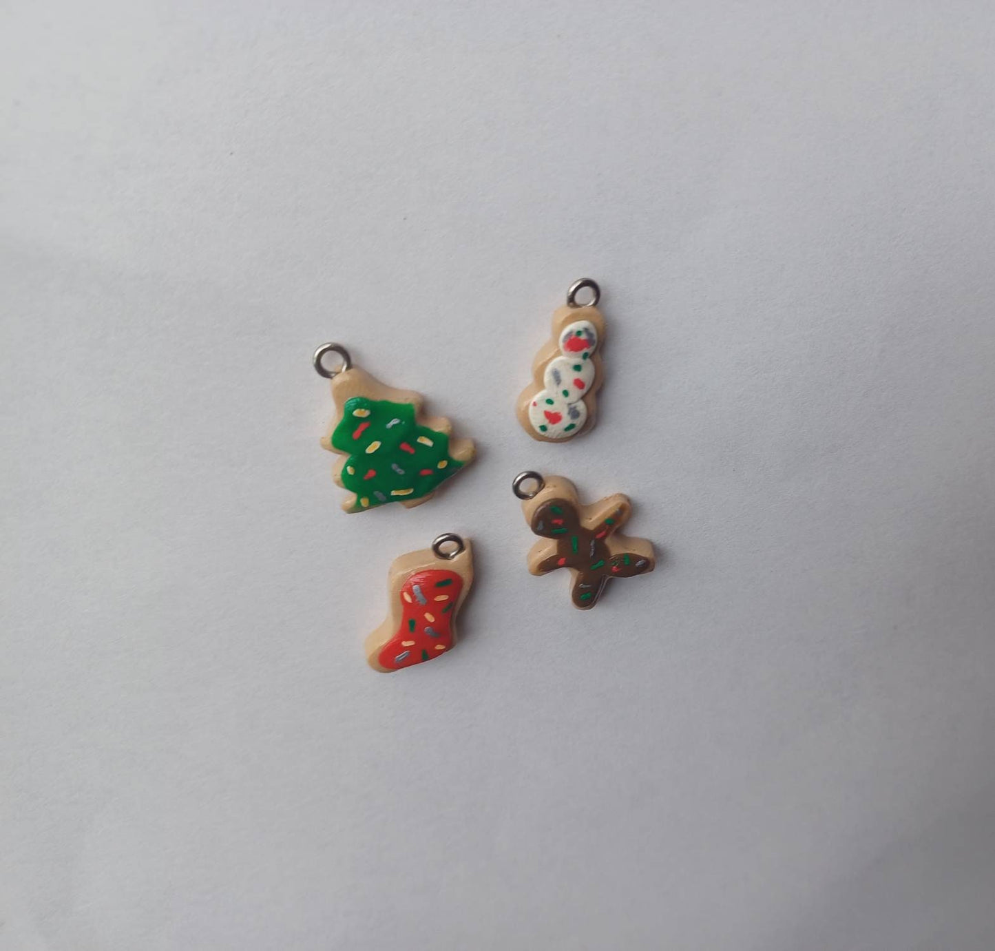 Kawaii Christmas sugar cookie charms / polymer clay cookie charms / kawaii food charms / kawaii food jewelry / Christmas charms